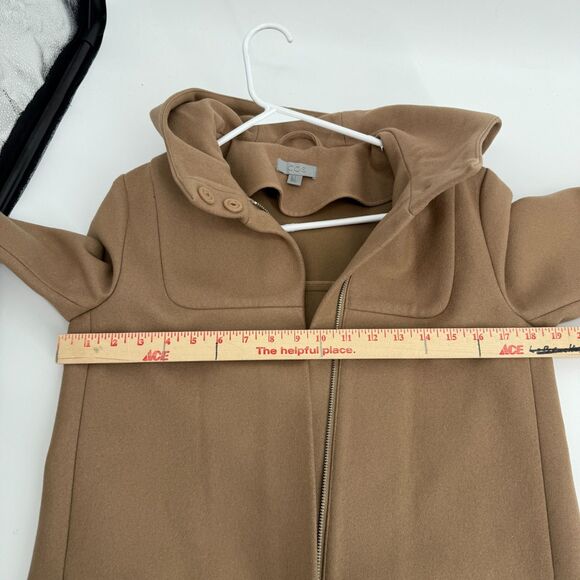 COS Wool Cashmere Jacket Coat Zip Long Trench Old Money Camel Brown City Size 2 - Picture 14 of 16